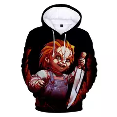 Imagem do Chucky-Homens 3D Full-Print Hoodies Filme de Terror, moletom Hoodie, Traje Cosplay, Streetwear, Unisex, Nova Moda, 2024