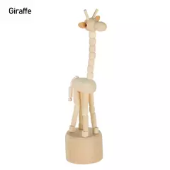 Mini ornamentos animais de madeira, marionete móvel do Desktop, decoração home, prateleira do livro, artesanato do divertimento, presentes do brinquedo, presentes do Desktop, 1Pc