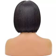 Perucas sintéticas pretas na altura do ombro perucas retas com franja peruca curta para mulheres natural diário cosplay festa resistente ao calor - comprar online