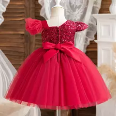 Imagem do Vestidos de lantejoulas princesa feminina, vestido de batismo, festa de casamento infantil, Natal, vestido novo de luxo, 2022