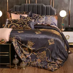 High End Jacquard Bedding Set, Luxo, Europeu, Conjuntos de cama de casamento, Rainha, American Satin, Double Duvet Cover, - Wolf Magazine