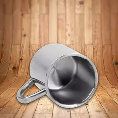 Double Wall Anti Scalding Coffee Mug, Copo de bebida inoxidável portátil isolado, Aço potável, Polimento Beer Tea Juice, 220ml - loja online