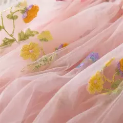 Vestido de malha bordado feminino, Alça de fada, Asas de arco traseiro, Princesa, Aniversário, Doces Bebés, Verão na internet