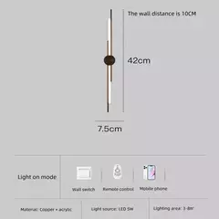 Todo o cobre de alta qualidade luxo 3 cor escurecimento led lâmpada de parede 85 265v controle remoto app pode ser escurecido para decoração de iluminação interna - comprar online