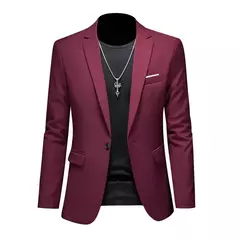 Blazers casuais monocromáticos de botão único masculino, smoking de luxo, terno de negócio de qualidade, jaquetas slim fit, jaquetas masculinas, 6XL, 5XL, 4XL, primavera - Wolf Magazine