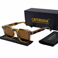 Caterside retro punk masculino óculos de sol pequeno quadro quadrado design personalizado óculos de sol feminino viagem festa negócios festival presente - Wolf Magazine