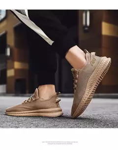 Tênis casual leve masculino, tênis esportivo de malha respirável, tênis atlético resistente a odores, slip-on com cadarços na internet