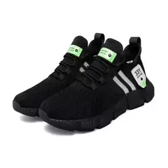 Imagem do Tênis de corrida clássicos respiráveis masculinos, Sapatos de malha confortáveis leves ao ar livre, Deslizamento em sapatos de caminhada, Tênis