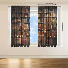 Imagem do Idade Média Cortina impressa para Home Decor, tratamento janela de bolso, quarto, escritório, cozinha, sala de estar, haste, 2pcs
