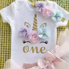 É Minha Roupa De Primeiro Aniversário Para Bebês Meninas, Unicórnio Arco-Íris, Bolo Smash, Camisa De Festa De Aniversário, Bodysuits De Bebê, Conjunto De Vestido - loja online