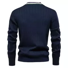 AIOPESON-Suéter de cardigã com botão de algodão masculino com decote em v, suéteres casuais masculinos de malha juvenil, marca - loja online