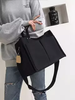 Bolsa de lona de grande capacidade para mulheres, sacola portátil multifuncional, bolsa crossbody, nova, 2024