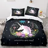 Conjunto de cama unicórnio para crianças, capa de edredão infantil Rainbow Horse, fronha de berço, Lovely Bed Linens