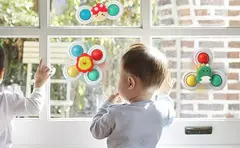Imagem do Ventosa giratória para bebê, coordenação olho-mão, treinamento educacional, banho e brinquedo de viagem, aniversário e presente de Natal, 3pcs