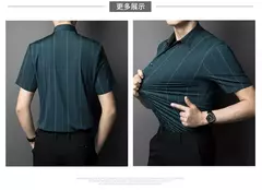 Camisa de spandex fina de manga comprida masculina, manga curta, elástica alta - comprar online