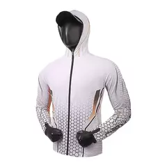 Camisas de pesca masculinas com capuz longo, jaqueta UV respirável, camiseta ao ar livre, zíper completo, upf 50, verão unissex - Wolf Magazine