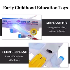 Brinquedo eletrônico do avião com música, piloto automático Flash Sound Aircraft, avião de rotação automática, presente educativo para crianças