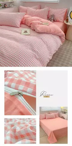 Conjunto de cama estilo xadrez, capa de edredom para pele, lençol fronha, roupa de cama de casa, solteiro, completo, queen, king size - Wolf Magazine