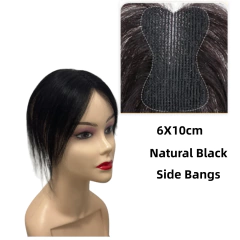 Não há necessidade de clipe de cabelo humano toppers gancho e laço pasta mágica invisível 3d franja de ar para mulheres centro separação postiços remendos - Wolf Magazine