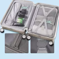 Ampla Handle Mala de Viagem, Carry-On Bagagem Trolley Case, Cup Holder, USB De Carregamento, Cabin Rolling Bagagem, Novo Design, 20";;VERDADEIRO;;"20 ,Black na internet