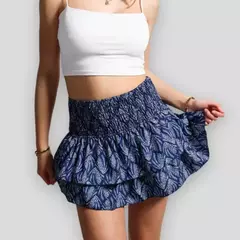 Saia curta plissada floral feminina, vintage, cintura alta, plissado, minissaia, férias femininas, vestido boêmio, verão, 2024 - comprar online