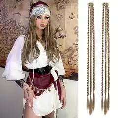 Imagem do Peruca sintética tranças com clipe trança de boxe dreadlocks clipe na extensão do cabelo preto marrom sujo tranças boxer trança resistente ao calor