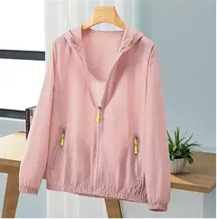 Casaco protetor solar com capuz feminino, roupa com protetor solar ao ar livre, à prova de ultravioleta, casaco fino respirável, curto corta-vento feminino, verão, novo, 2022 - loja online