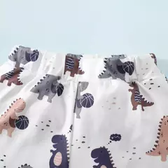 Dinossauro dos desenhos animados do bebê menino bodysuit manga curta e shorts set, desgaste do verão recém-nascido, moda criança, bonito, macio, 0-24 meses, 2pcs