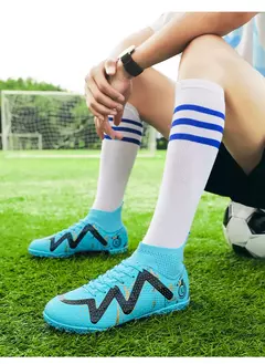 Botas de futebol antiderrapantes ao ar livre, Sapatos de treinamento masculinos, Sapatos esportivos rápidos originais
