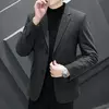 Jaqueta britânica de terno fino masculina, blazer de alta qualidade, tendência simples de moda empresarial, melhor homem cavalheiro