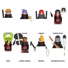 Naruto Sasuke Sakura Kakashi Obito Jiraiya Tsunade Anime Mini Homem Blocos Figura