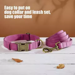 Ajustável coleira de couro PU e trela, durável pet coleiras, chumbo corda, colar macio, pequeno, médio, cães grandes, buldogue - comprar online