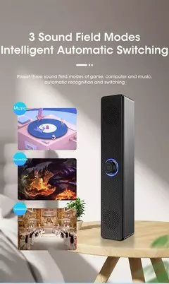 Imagem do Bluetooth 4d surround alto-falante sistema de som de cinema em casa computador soundbar tv subwoofer com fio estéreo graves fortes para festa em casa