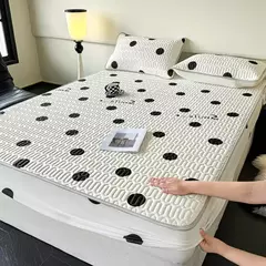 Esteira refrigerando natural do látex para a cama, sentimento fresco macio, folha cabida e fronha, tampa do colchão, esteiras do verão da categoria A na internet