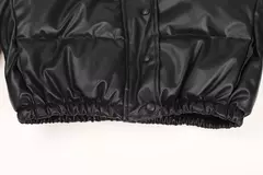 Casaco de couro PU feminino, casaco grosso quente, casacos da moda, zíper elegante, jaquetas de couro falso, tops pretos - loja online