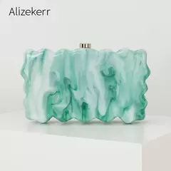 Alizekerr onda-como caixa de acrílico sacos de noite feminino 2024 boutique elegante marmorizado bolsas de embreagem e bolsas festa de casamento