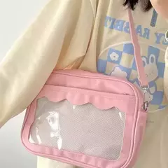 Imagem do Japonês Harajuku Ita Bag para Mulheres, PU Transparente Bolso Itabag, Uniforme De Meninas Do Ensino Médio JK Crossbody Bolsa De Ombro, Bolsas