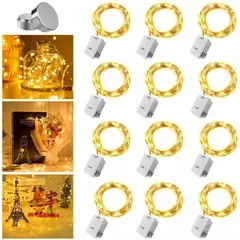 AmmToo-Impermeável Mini Fairy Lights, Cobre com Modos de 3 Velocidades, Decorações de Natal, Uso ao ar livre, Alimentado por Bateria, 10 Pack