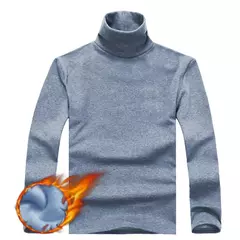 Imagem do Pulôver elástico de gola alta para homens, roupa íntima fina, blusa de tricô fina, camiseta base, cor sólida, primavera, outono