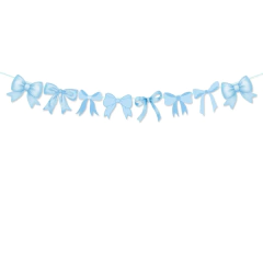 1 pçs banner azul feliz aniversário guirlanda cenários decoração crianças chá de bebê menina fontes de festa bowknot bandeira pendurado - loja online