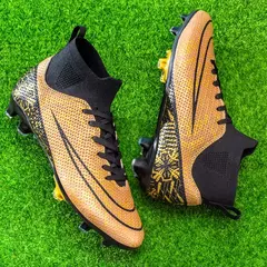 Sapatos de futebol masculinos macios tf/fg botas de futebol respirável antiderrapante tênis de treinamento de grama chuteiras ao ar livre calçados esportivos de alta qualidade - Wolf Magazine