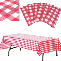 Toalha De Mesa Impermeável De Xadrez Vermelho, Home Dining Coffee Table Cover, Decoração De Festa De Casamento, Piquenique Interior e Exterior