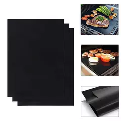 Non-Stick BBQ Grill Mat, resistente ao calor, cozimento ao ar livre, churrasco reutilizável, festa, 40x50cm, 33x40cm, 1-6pcs