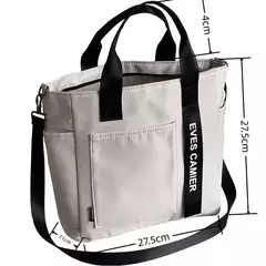 Imagem do Bolsa de lona impermeável para aluna, grande capacidade, bolsa de ombro, nylon, simples, moda, sacos do mensageiro, sacola casual, novo, 2024