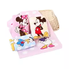 Toalha Disney Cartoon para Crianças e Adultos, Toalha Absorvente de Água, Toalha de Rosto, Minnie, Mickey Mouse, Pato Donald, Meninos e Meninas, 25x50cm
