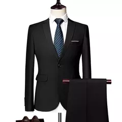(Jaqueta + Calças) Últimas Homens Terno Set Blazers Formais Slim Fit Negócios Smoking 2 Pcs Terno Do Noivo Vestido de Noiva Homem Terno S-6XL