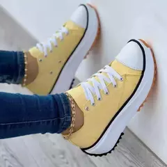 Sapatilhas femininas com renda casual, calçados esportivos de plataforma, tênis feminino, plus size 43, nova moda, verão, 2022