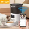 Rojoeco alimentador automático para gatos, com câmera de vídeo, dispensador de comida para gatos, gravador de voz inteligente para animais de estimação, controle remoto, alimentador automático para cães e gatos