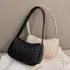 Bolsa de axilas de couro PU para mulheres, bolsa casual, bolsas de ombro femininas, luxo