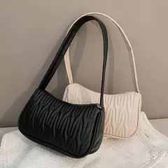 Bolsa de axilas de couro PU para mulheres, bolsa casual, bolsas de ombro femininas, luxo